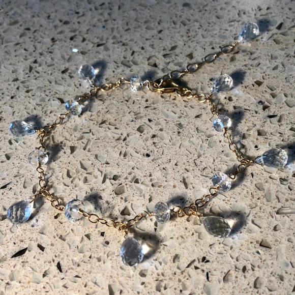 White Topaz Gold Filled Bracelet - Picture 5 of 8